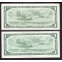 4x 1954 Canada $1 notes Lawson Bouey 4-different prefix B/I W/F X/F Z/F UNC+
