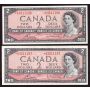 2x 1954 Canada $2 dollar replacement banknotes CH UNC63 EPQ