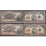 4x Canada shinplasters 1900 and 1923 4x different Canada 25c banknotes F to VF