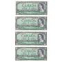 10x1954 Canada $1 consecutive banknotes 