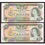 4x 1979 Bank of Canada $20 consecutive notes Lawson 