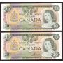 2x 1979 Bank of Canada $20 notes Lawson