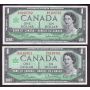 10x 1967 Canada $1 consec. notes Beattie Rasminsky G/P0168761-70 GEM UNC