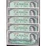 10x 1954 Bank of Canada $1 dollar bank notes UNC60 to UNC63