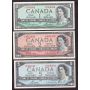 1954 Canada bank note set $1 $2 $5 $10 $20 $50 $100 7-notes AU or better