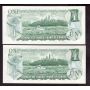 2x 1973 Canada $1 replacement banknotes Lawson 