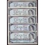 10x 1954 Bank of Canada $5 dollar banknotes 