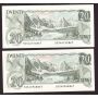 2x  1979 Bank of Canada $20 Banknotes CH UNC63