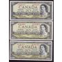 $90 face value Canada 1954 banknotes all six notes VF30 to EF+