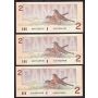 8x 1986 Canada $2 Thiessen Crow AUR AUS AUU AUY AUZ  8-banknotes UNC+