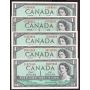 10x 1954 Bank of Canada $1 One Dollar banknotes 