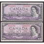 8x 1954 Bank of Canada $10 banknotes all VF20 or better