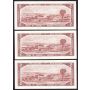 5x 1954 Canada $2 consecutive notes Bouey Rasminsky L/G4422970-74 CH UNC
