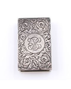 1884 Sterling silver matchbox holder 