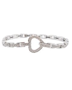14K wg Bracelet 0.99 carats in 81x full cut Diamonds 16.3g 6.75 inches
