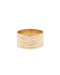 NWC Northwest Coast 14K yg EAGLE ring 5.27g signed CH Corrine Hunt Size-6