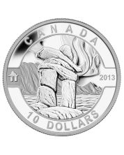 2013 Canada $10 Fine Silver coin - Inukshuk RCM