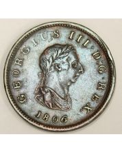 1806 Great Britain half penny VF30