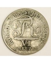 1810 Germant Wurtemberg 6 Kreuzer silver coin 