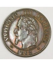1862 BB France 2-Centimes coin AU58