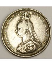 1887 Great Britain Shilling silver coin VF20