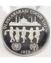 Turkey 1979 500 Lira silver coin Year of The Child Choice Proof