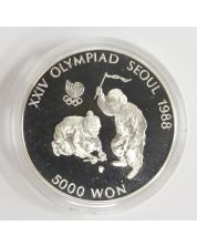 1988 Olympics Seoul Korea 5,000 Won silver coin TOP SPINNING 