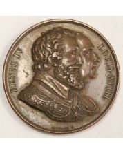 France 1814-1824 Louis XVIII and Henri IV bronze medal