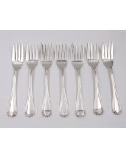 Birks Sterling Salad Forks GEORGIAN PLAIN  6 1/4 inches  7-pieces  264 grams
