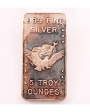 5 Troy ounce oz Silver Bar .999 Fine - APM American Precious Metals 