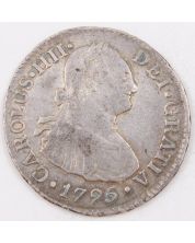 1795 Peru 2 Reales silver coin Lima IJ KM#95 a/EF