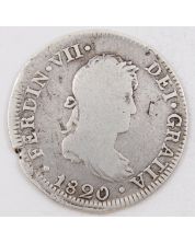 1820 Peru 2 Reales silver coin LIMA JP KM#104.2 circulated