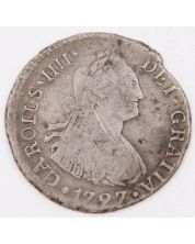 1797 Peru 2 Reales silver coin Lima IJ KM#95 circulated 