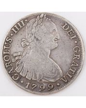 1799 Peru 8 Reales silver coin Lima IJ KM#97 a/EF