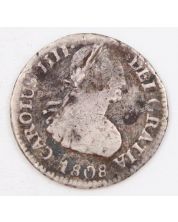 1808 Bolivia 1/2 Real silver coin PTS PJ KM-69 circulated