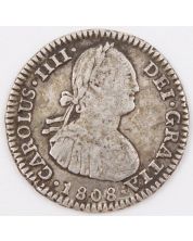 1808 Bolivia 1 Real silver coin PTS PJ KM-52 VF+