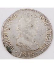 1818 Bolivia 2 Reales silver coin Potosi PJ KM#83 circulated