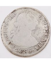 1786 Chile 2 Reales silver coin DA Santiago KM#30 circulated