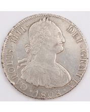 1808 Bolivia 8 Reales silver coin PJ KM#73 a/EF