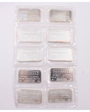 10 x 1 oz Silver Bar National Refiners - Assayers Canada 999+ Fine Ag Sealed