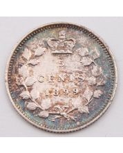 1899 Canada 5 cents Choice AU