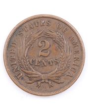 1864 Two Cents Large Motto coin EF