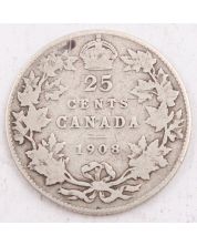 1908 Canada 25 cents VG