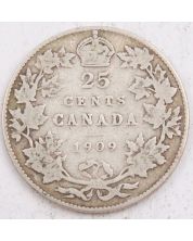 1909 Canada 25 cents VG