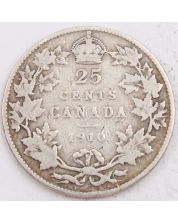 1910 Canada 25 cents VG/F