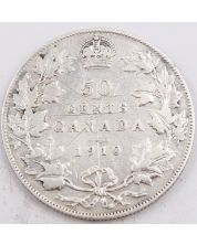 1910 Canada 50 cents Edwardian Leaves VF+ 