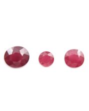 Rubies 3.64ct 7.09ct 9.83ct 3-stones all enhanced 