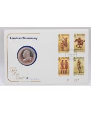 1976 Isle of Man Silver Crown USA Bicentenary Washington 1st day cover Proof