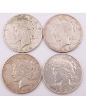 4x Peace silver dollars 1 x 1928s and 3 x 1935s 