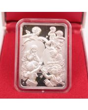 ST Valentines Day One Ounce 999 silver ingot Loves Ribbon Hamilton Mint Proof